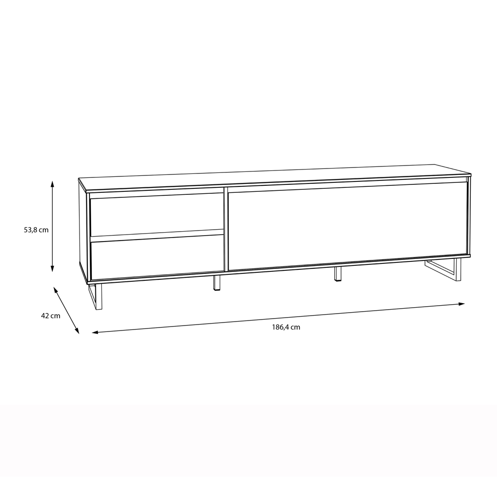 Florence Nikomedes Single Door 2 Drawer Bartex Oak and Black TV Unit Image 9