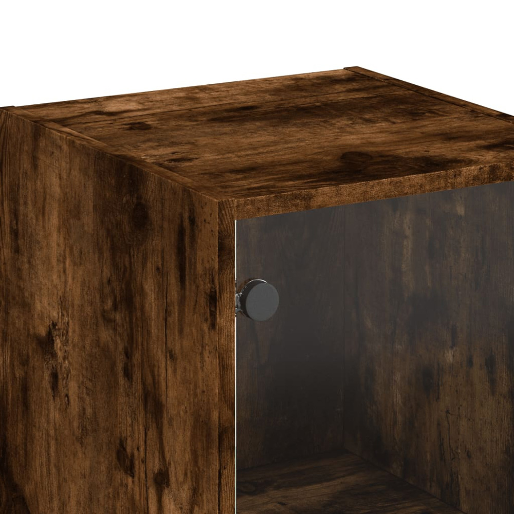 vidaXL 2 Glass Door Smoked Oak Highboard Image 8