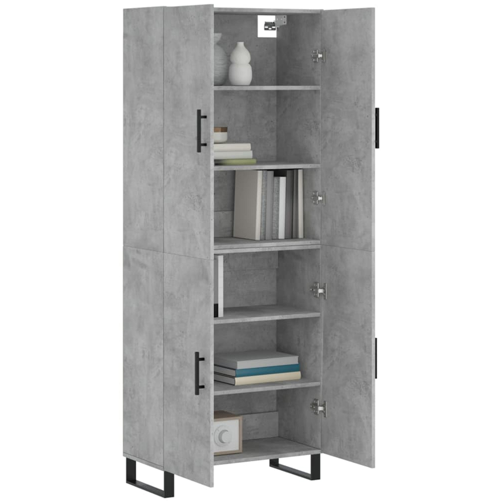 vidaXL 4 Door Concrete Grey Tall Highboard Image 3