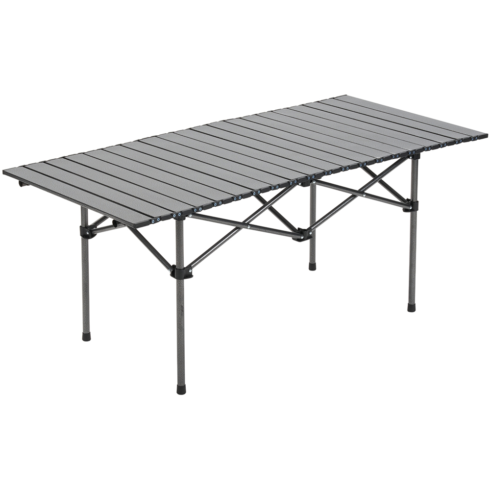 Living and Home 4 Seater Black Foldable High Back Camping Table and Chair Set Image 3