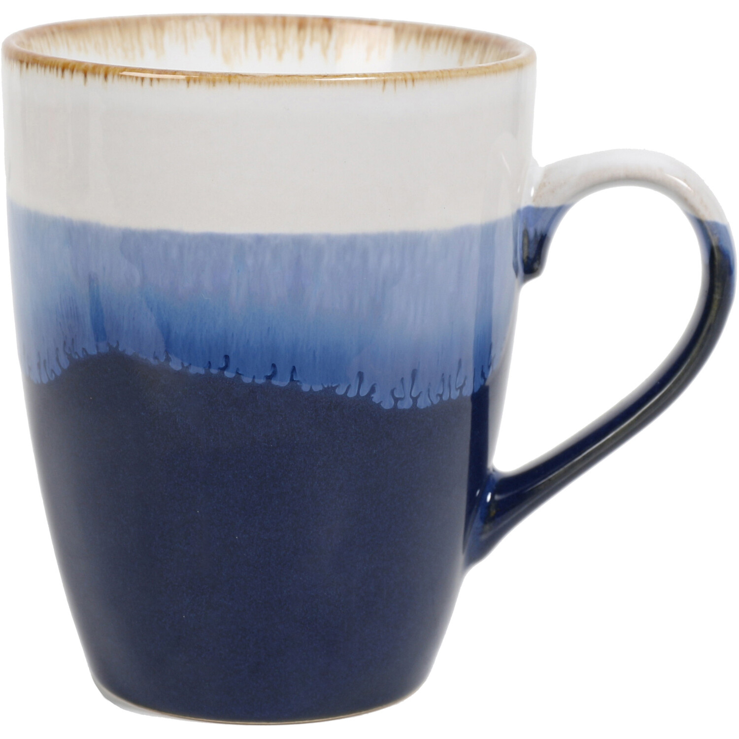 Stripes Reactive Glaze Mug - Blue Image 1