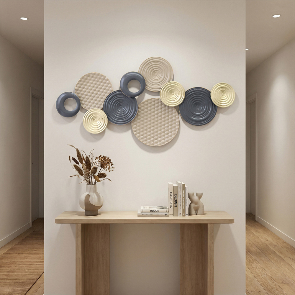 Portland Multi-Disc Design Metal 3D Wall Art 50 x 100cm Image 3