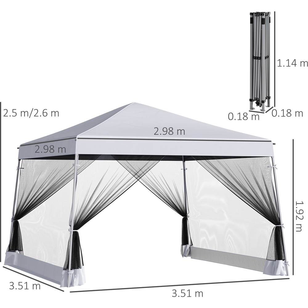 Outsunny 3.6 x 3.6m White Steel Frame Pop Up Gazebo Image 7