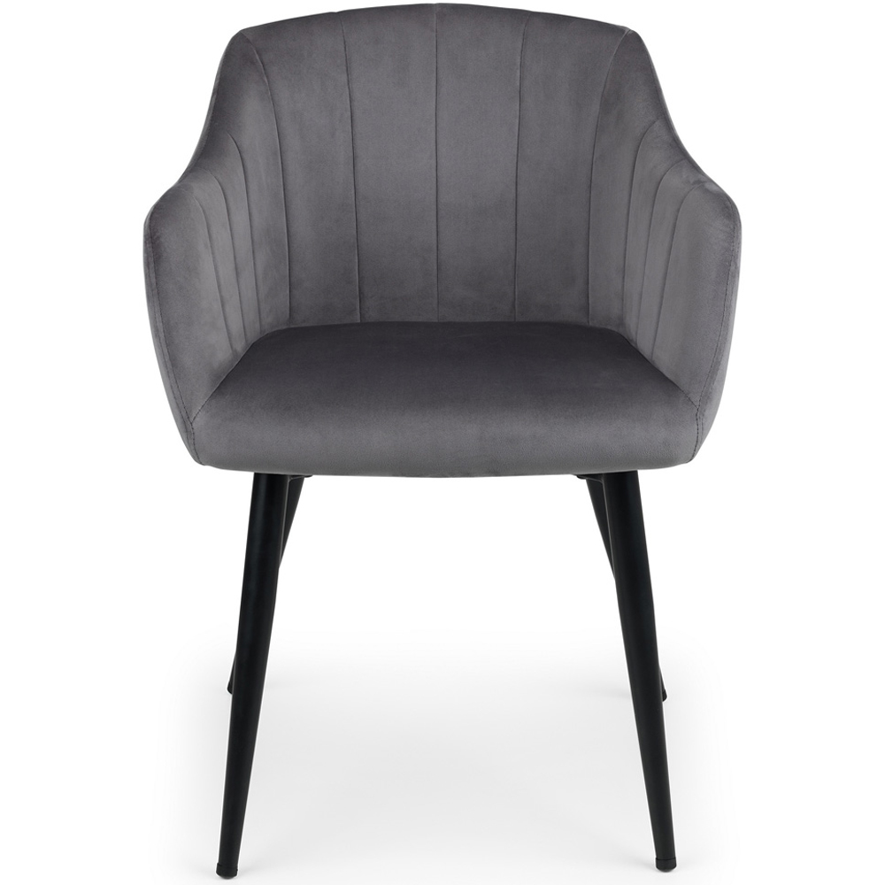 Julian Bowen Hobart Set of 2 Grey Scalloped Dining Chair Image 4