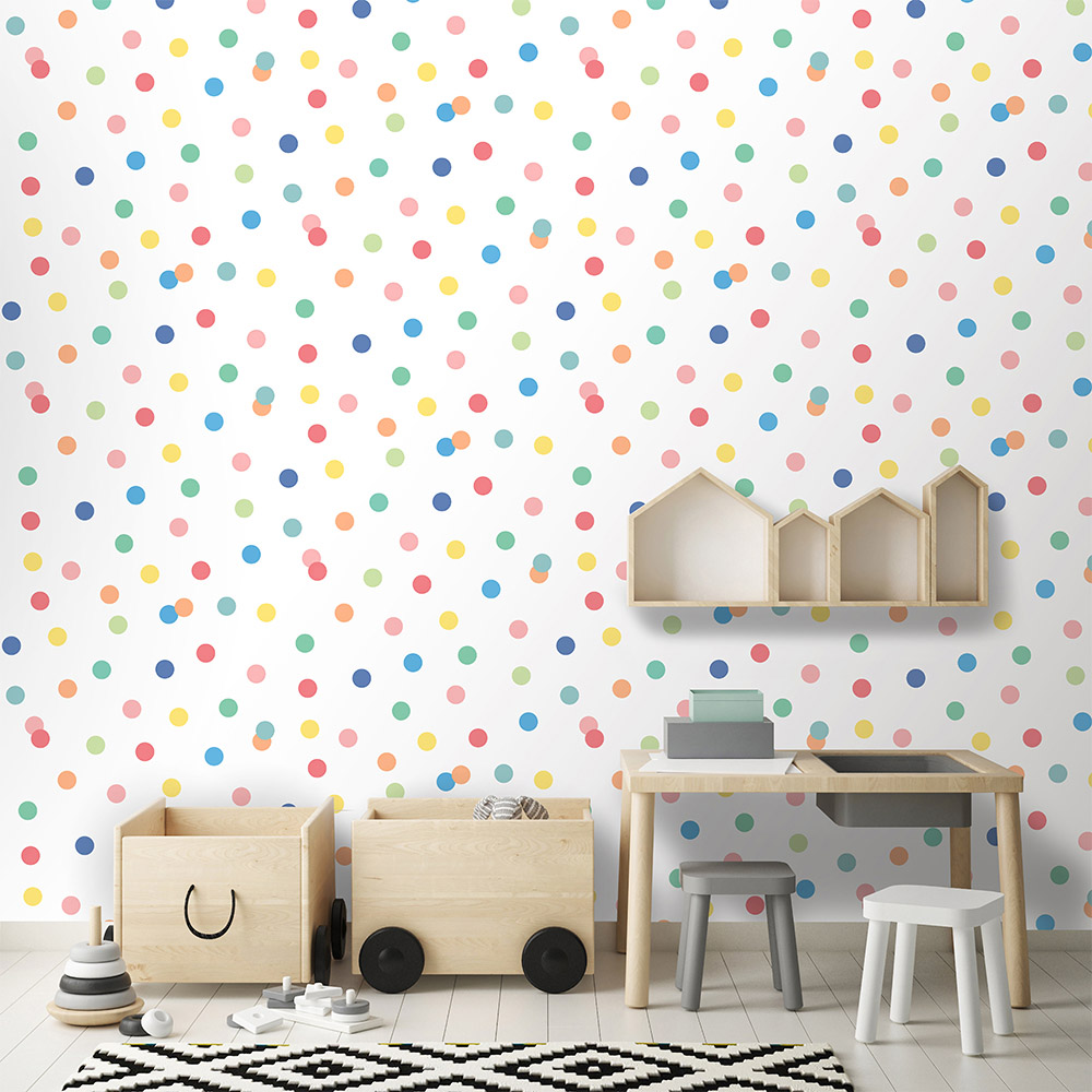 Muriva Dotty Multicolour Wallpaper Image 2