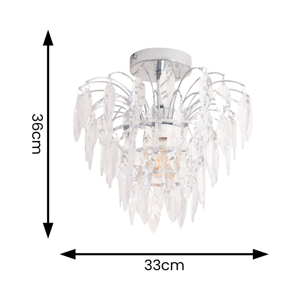 ValueLights Emma Acrylic Waterfall Jewel Droplet LED Ceiling Light Image 4
