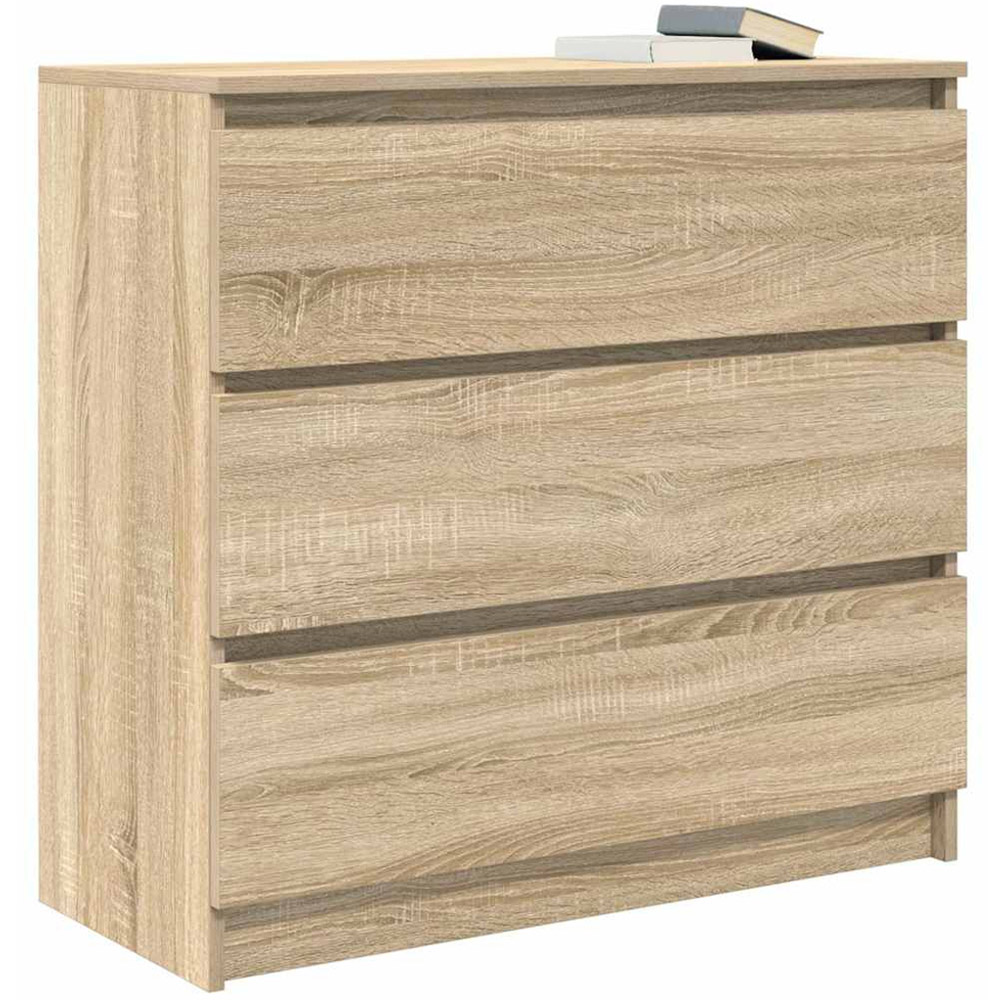 vidaXL 3 Drawer Sonoma Oak Sideboard Image 4