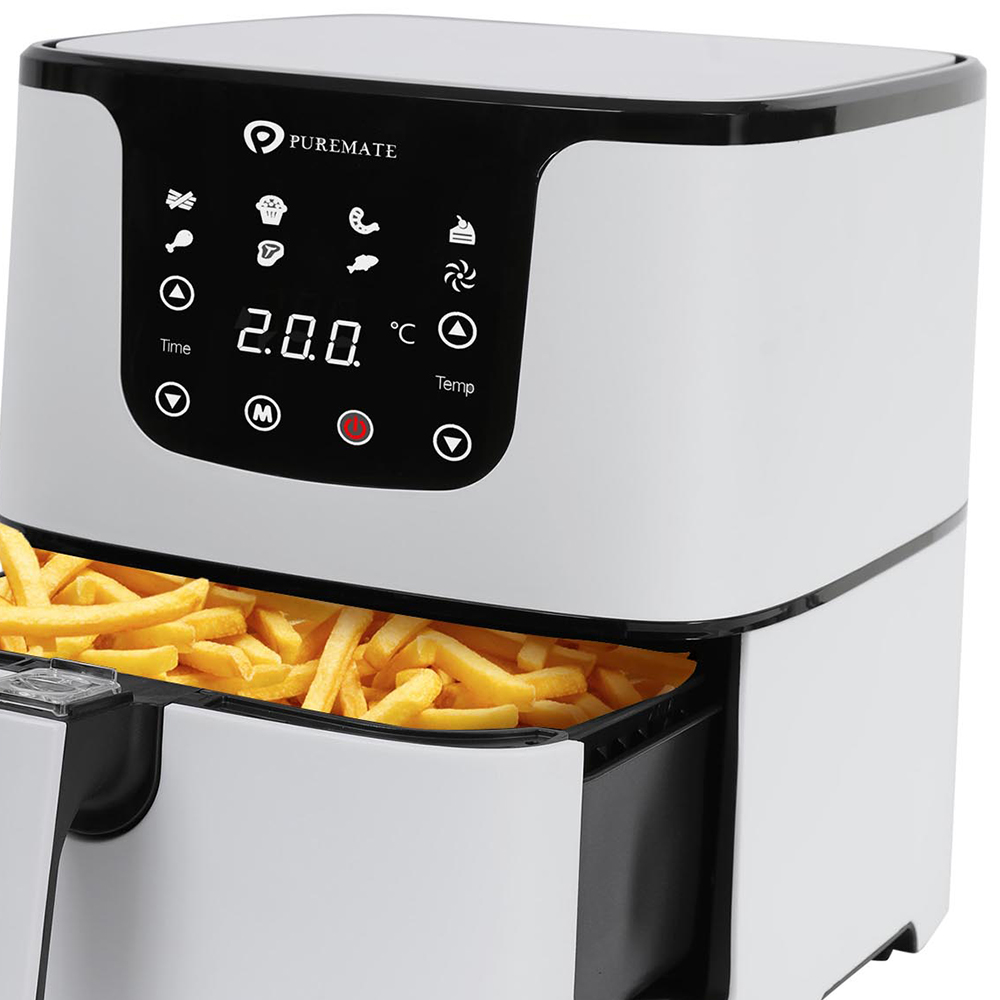 PureMate White Digital Air Fryer with Timer 5.5L Image 2