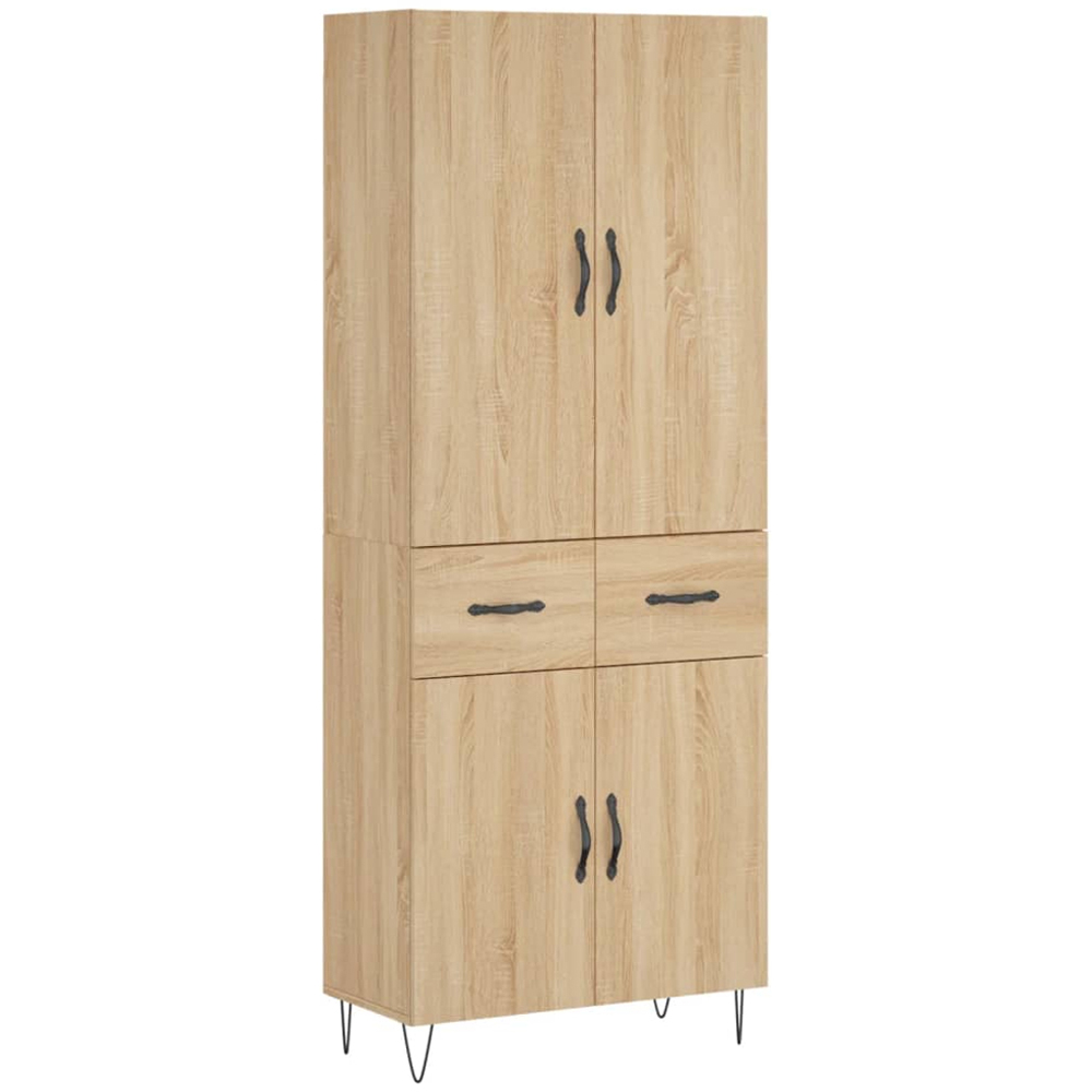 vidaXL 4 Door 2 Drawer Sonoma Oak Highboard Image 2