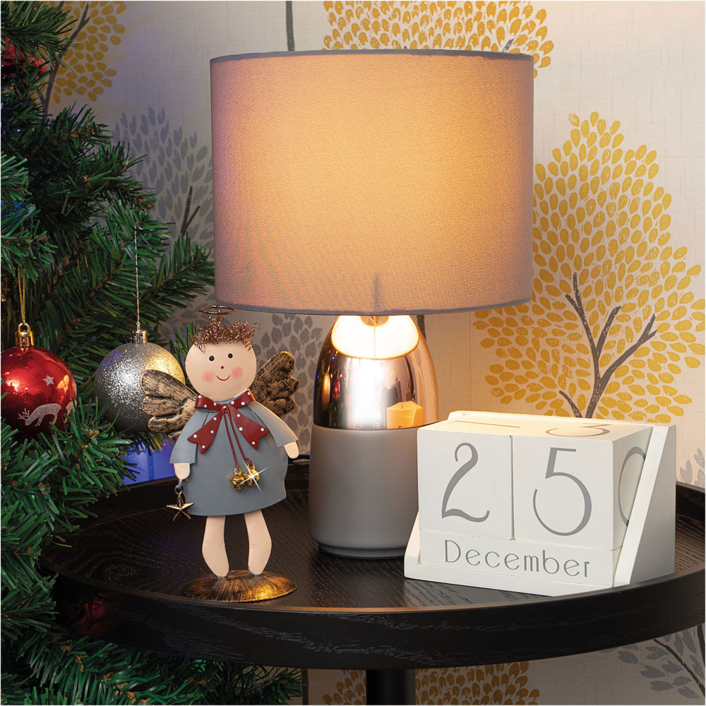 St Helens Grey Metal Angel Ornament 17cm Image 2