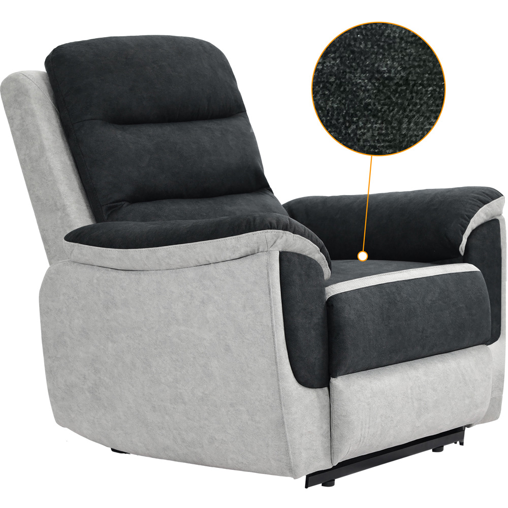 Comfy Living 6 Seater Two Tone Contrast Fabric Manual Recliner Sofa Set Image 5