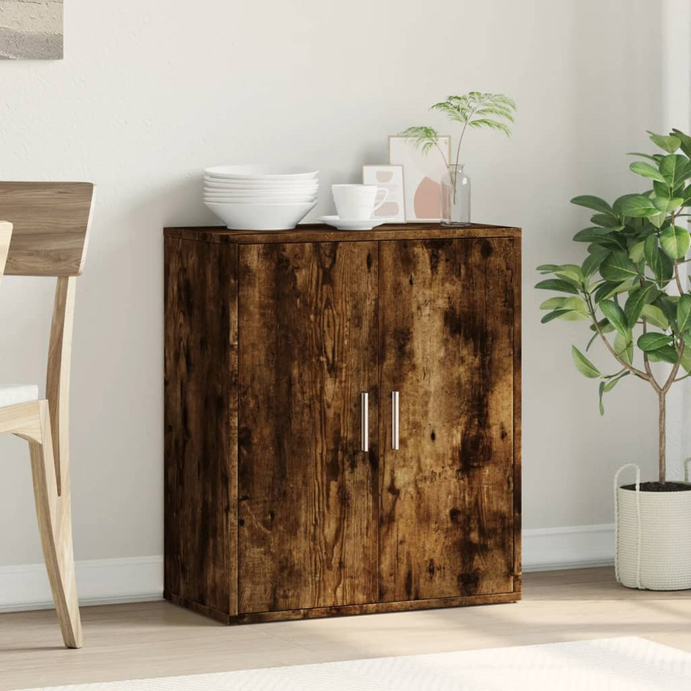 vidaXL 2 Door Smoked Oak Sideboard Image 3