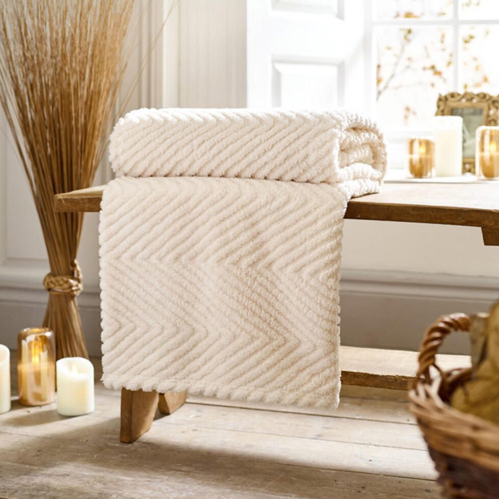 Deyongs Hemsworth Almond Cream Throw 130 x 170cm Image 2