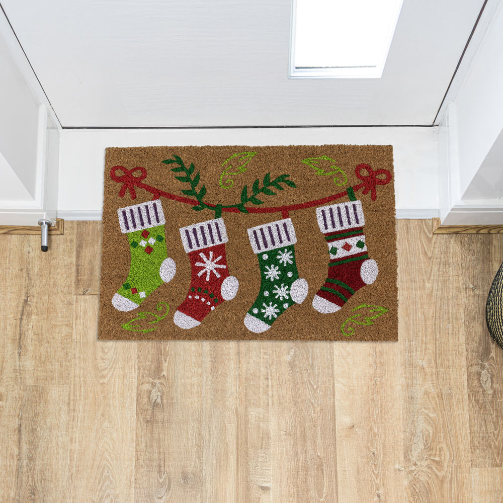 JVL Latex Backed Coir Stockings Entrance Doormat 40 x 58cm Image 2