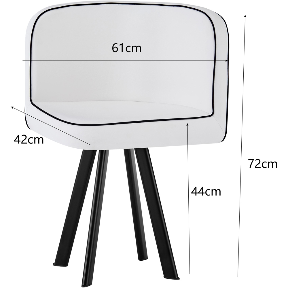 Comfy Living Metal 4 Seater Dining Set Black and White Image 4