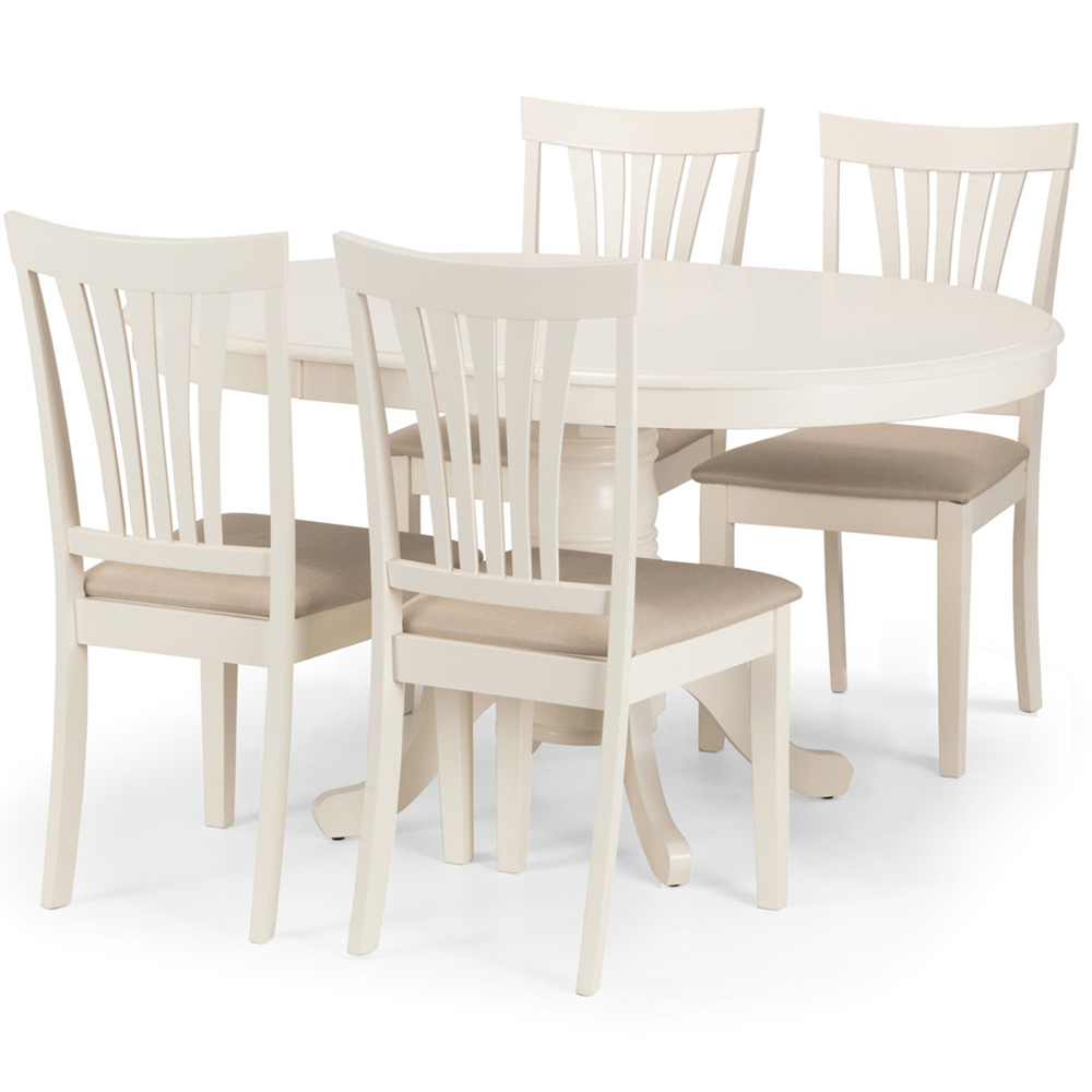 Julian Bowen Stanmore 6 Seater Lacquer Extending Dining Table Taupe Image 4