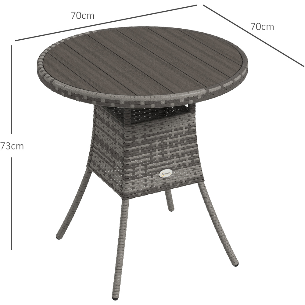 Outsunny Round Rattan Dining Table Grey Image 7