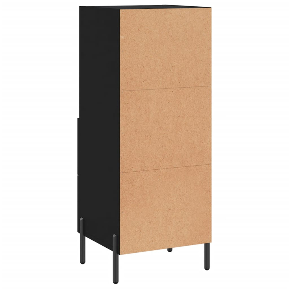 vidaXL 2 Drawer Single Shelf Black Oak Sideboard Image 8