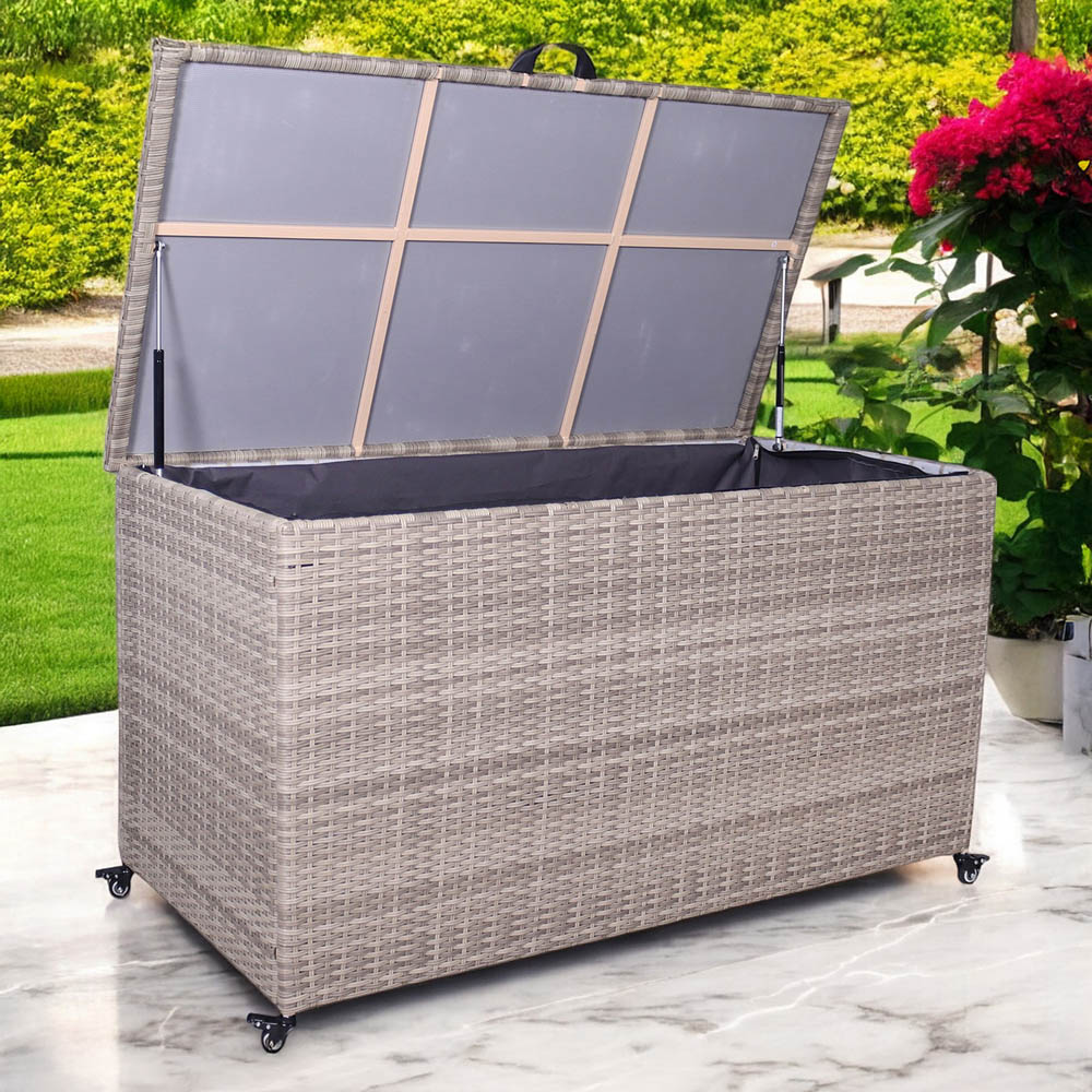 Royalcraft 510L Natural Rattan Weave Cushion Storage Box Image 7