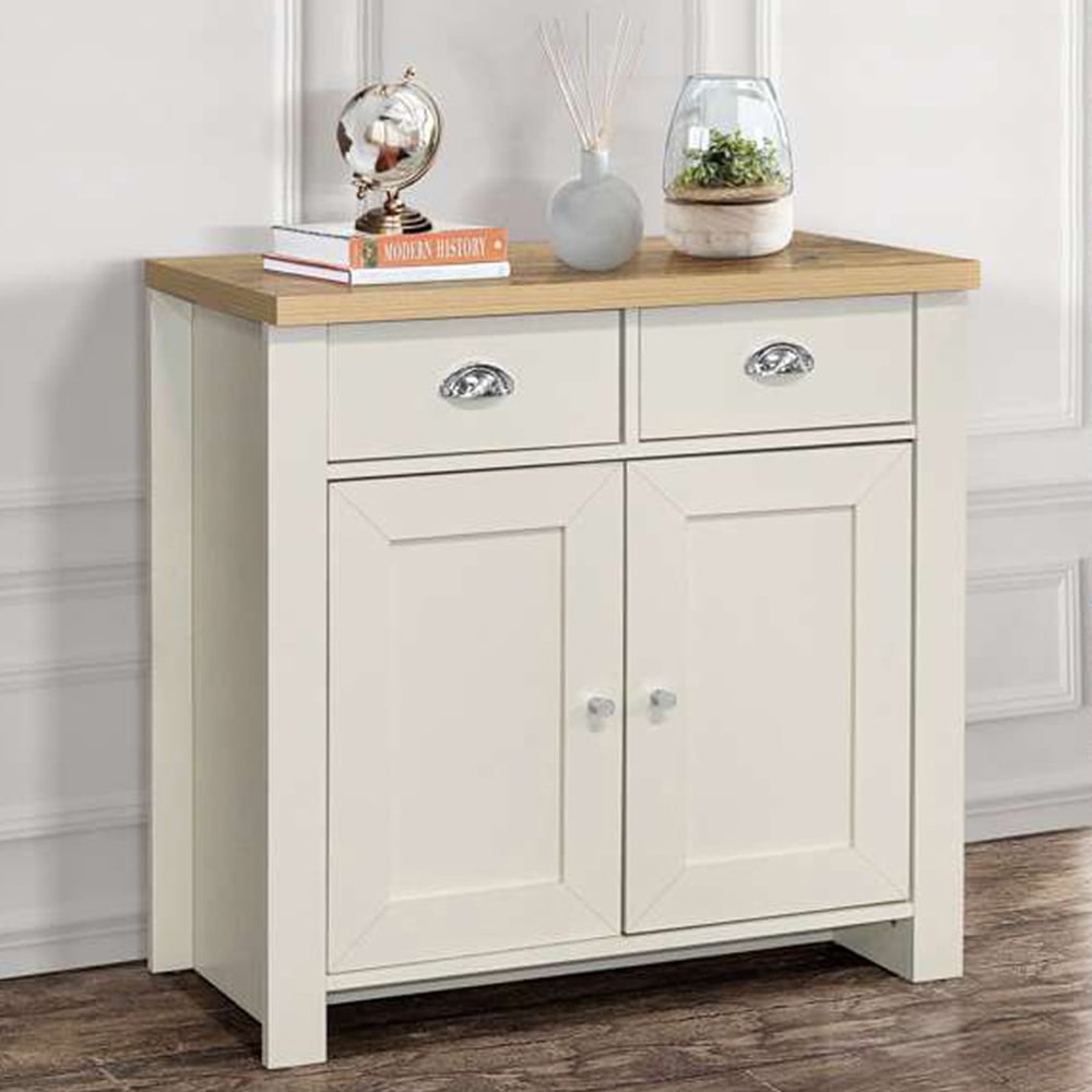 Highgate 2 Door 2 Drawer Cream and Oak Sideboard Image 1