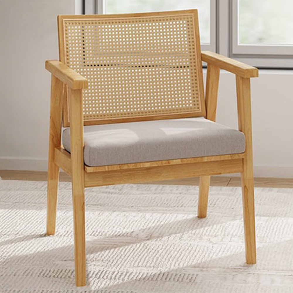 Costway Natural Rattan Modern Accent Chair Image 1