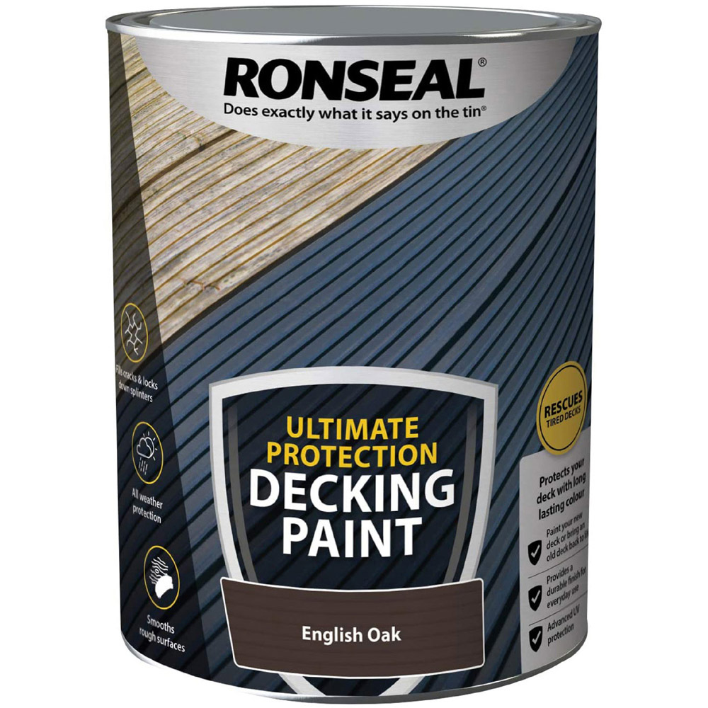 Ronseal Ultimate Protection English Oak Decking Paint 5L Image 2