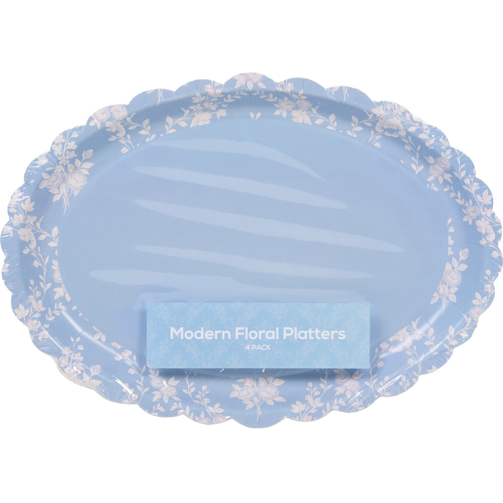Pack of 4 Modern Floral Platters Image 2