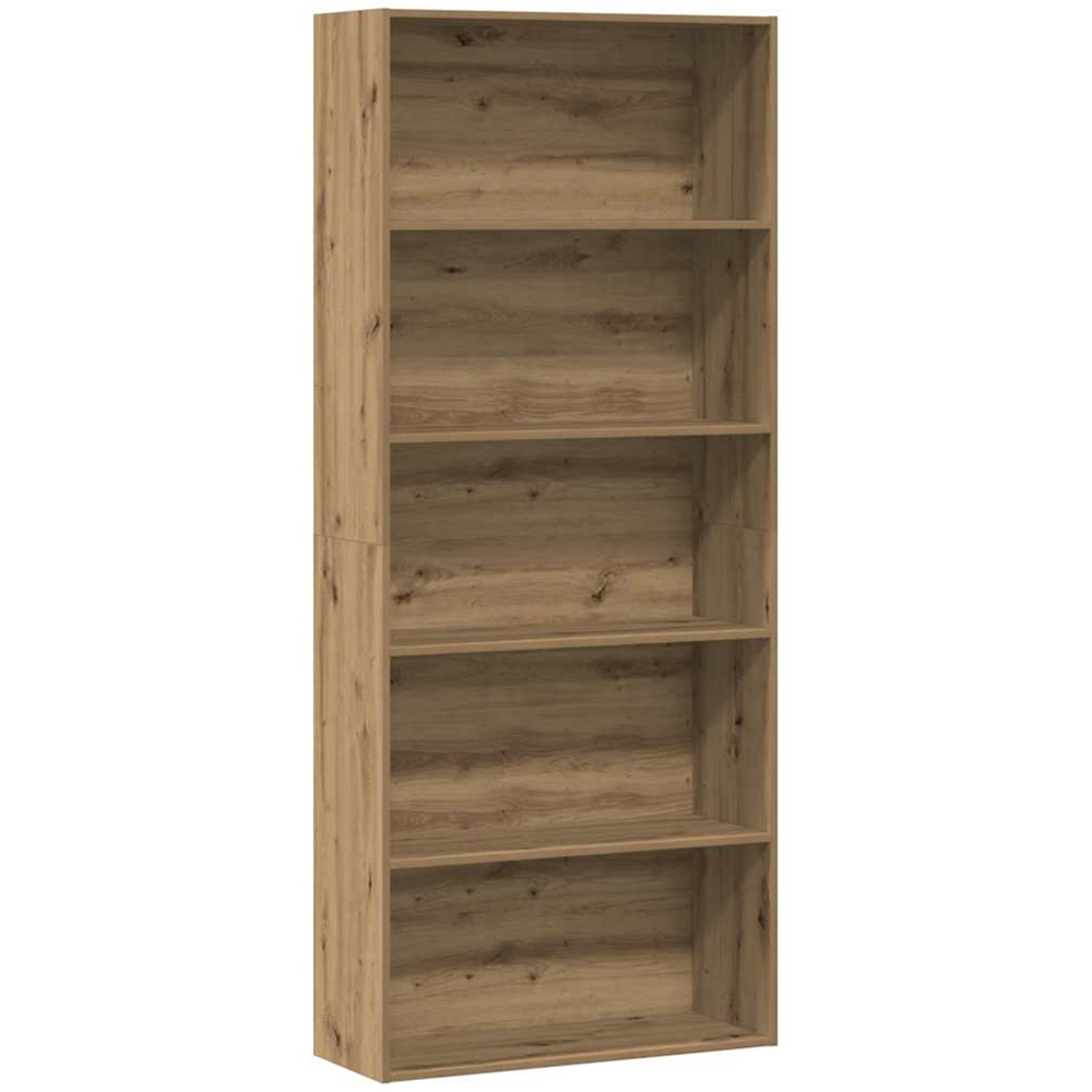 vidaXL 5 Shelf Artisanal Oak Bookcase Image 2