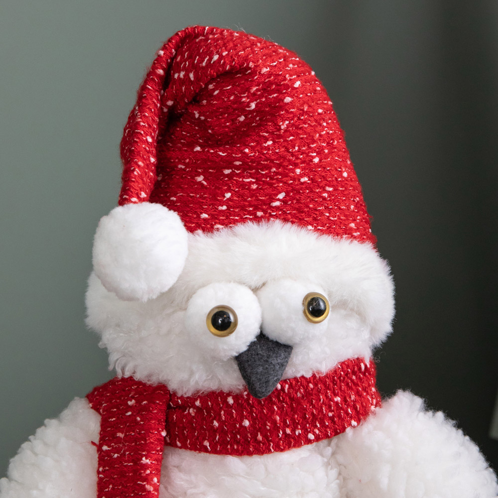 Samuel Alexander Goggle Owl with Santa Hat Plush Christmas Decoration 30cm Image 3