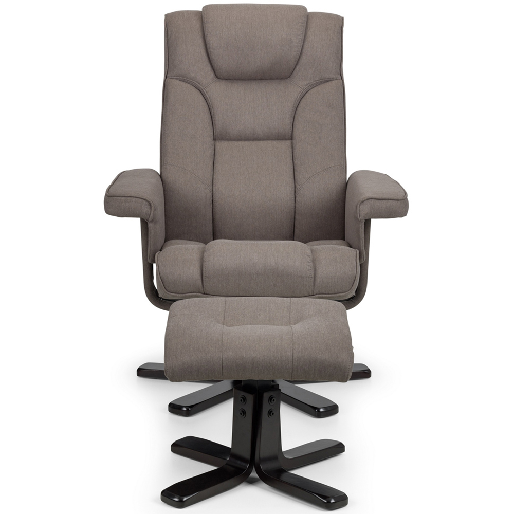 Julian Bowen Malmo Grey Swivel Recliner Chair and Footstool Image 3