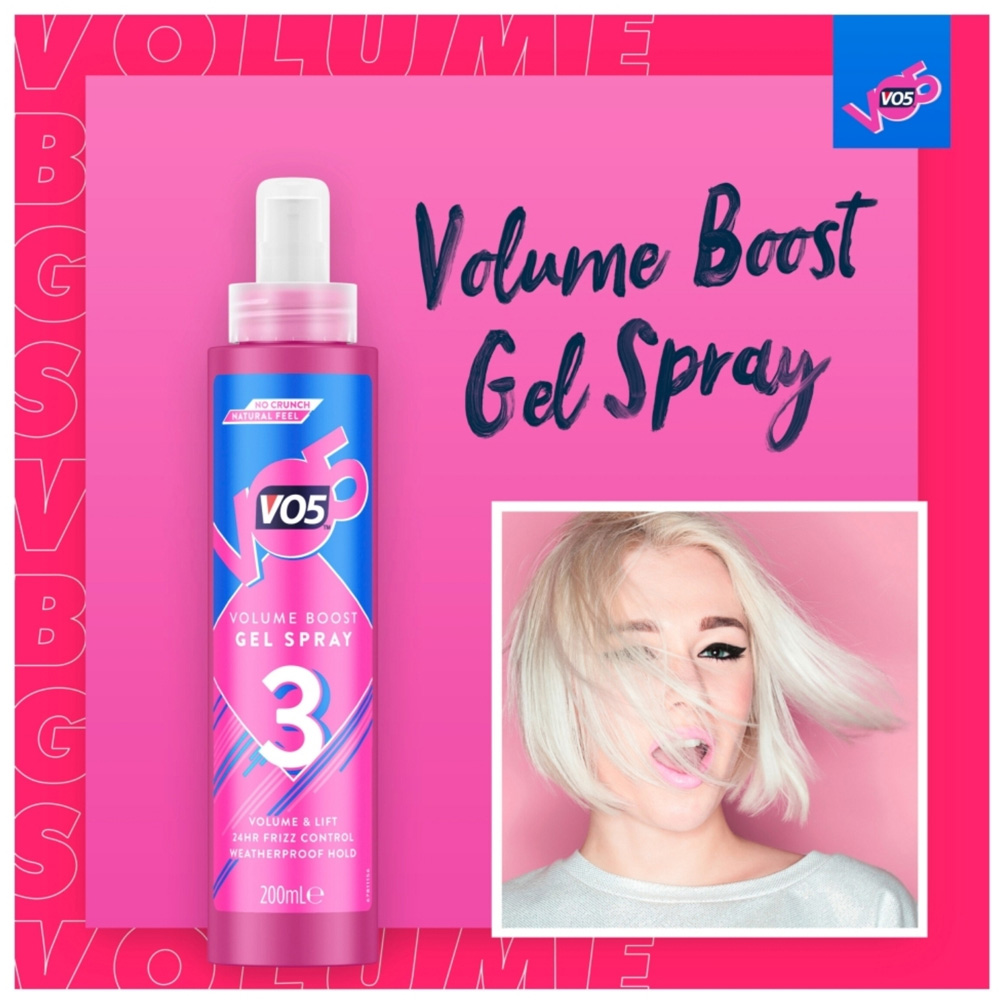 VO5 Volume Boost Hair Styling Gel Spray 200ml 6 Pack Image 7