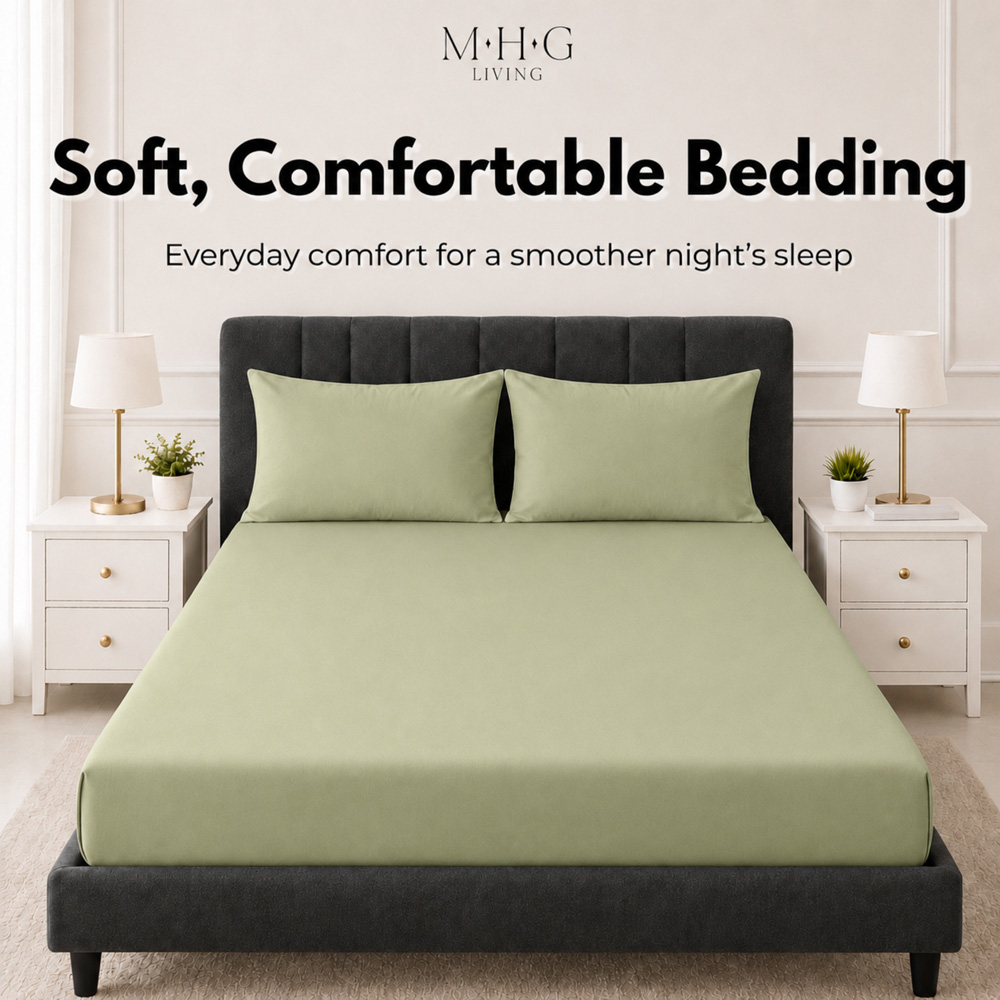MHG Living King Size Sage 30cm Deep Pocket Fitted Sheet Image 2
