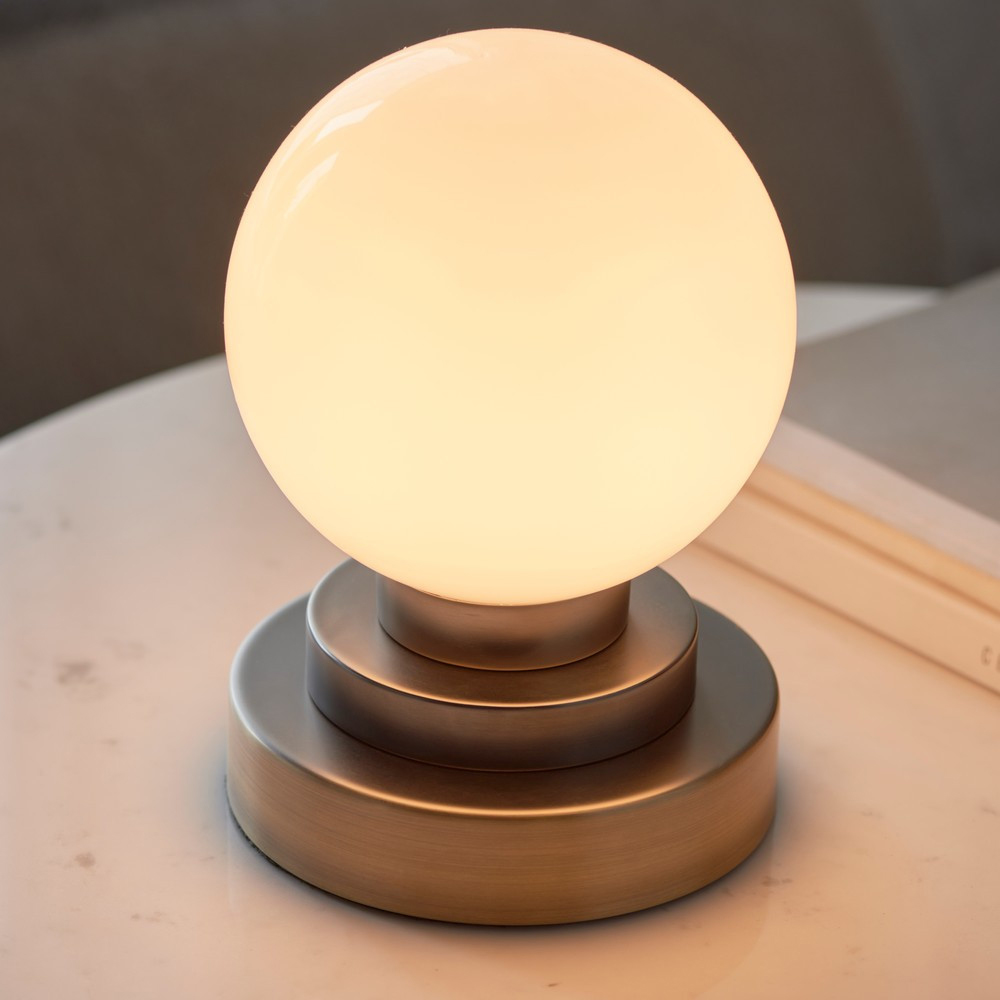 Siena Gloss Opal Glass Matt Antique Brass and Pewter Table Lamp Image 5