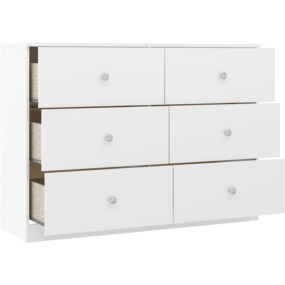 Seconique Denver 6 Drawer White Gloss Storage Chest Image 4