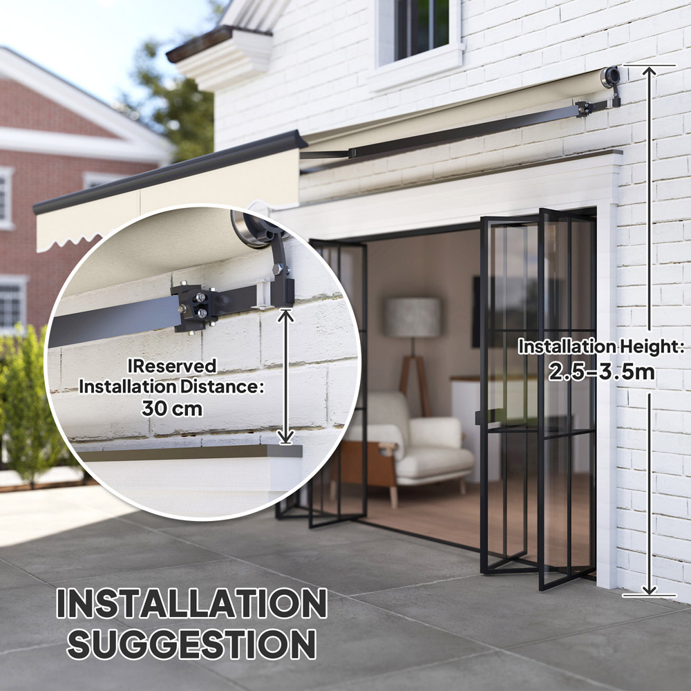 Outsunny 3.5 x 2.5m Beige Electric Retractable Awning Image 7