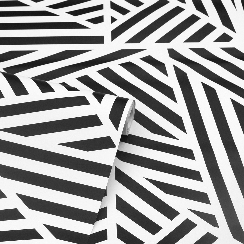 Arthouse Zebra Geo Mono Wallpaper Image 2