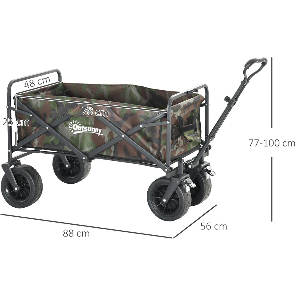 Outsunny Camouflage Folding Garden Trolley 100kg Image 7