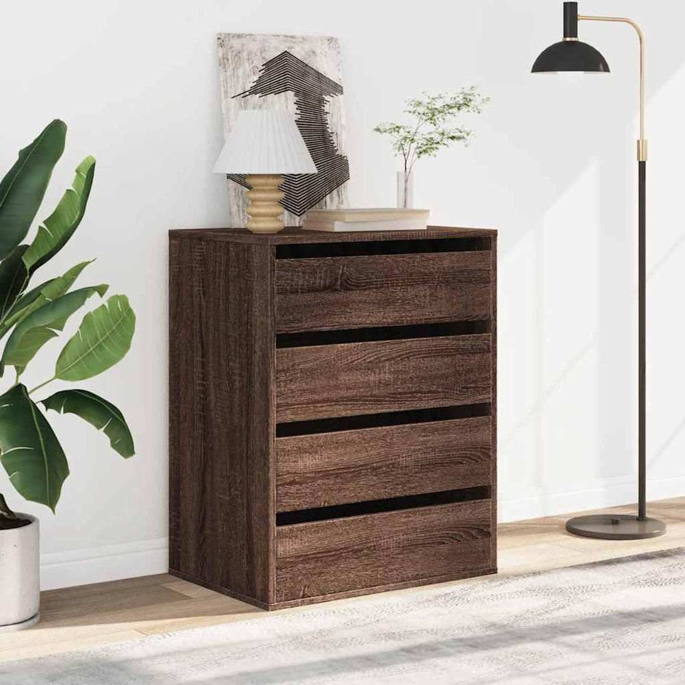 vidaXL 4 Drawer Brown Engineered Wood Chest of Drawers Image 8