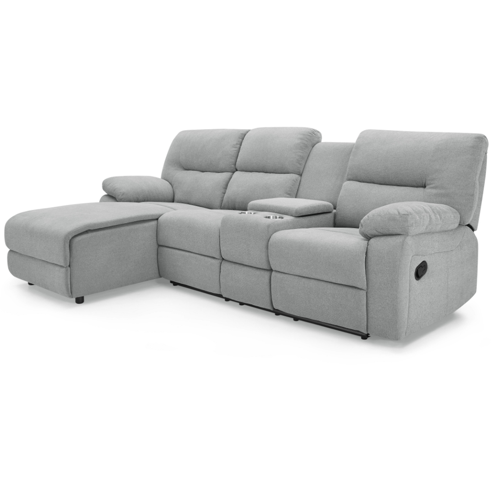 Home Detail Jacob 3 Seater Light Grey Left Hand Chaise Manual Recliner Sofa Image 2