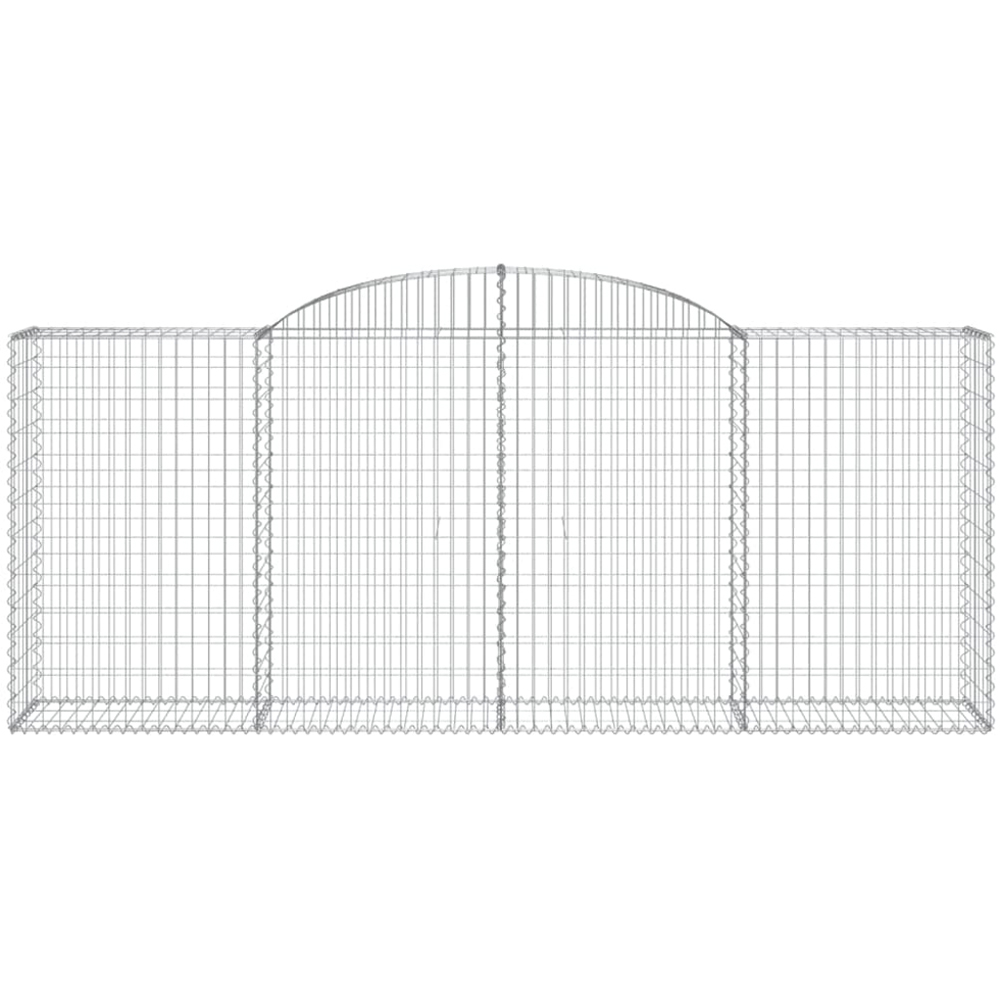 vidaXL Silver Galvanised Iron Arched Gabion Basket 300 x 50 x 120/140cm Image 2