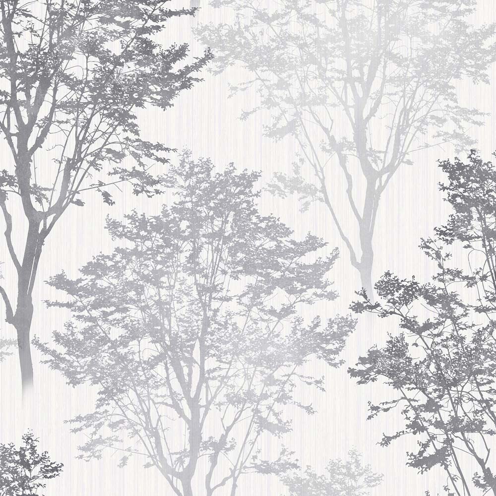 Arthouse Wildwood Monochrome Grey Wallpaper Image 1