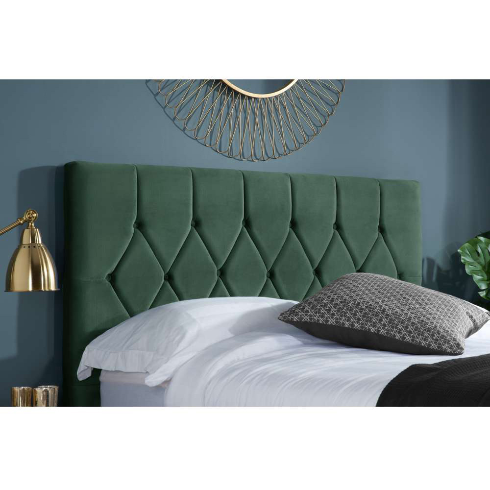 Loxley Double Green Fabric Ottoman Bed Image 7