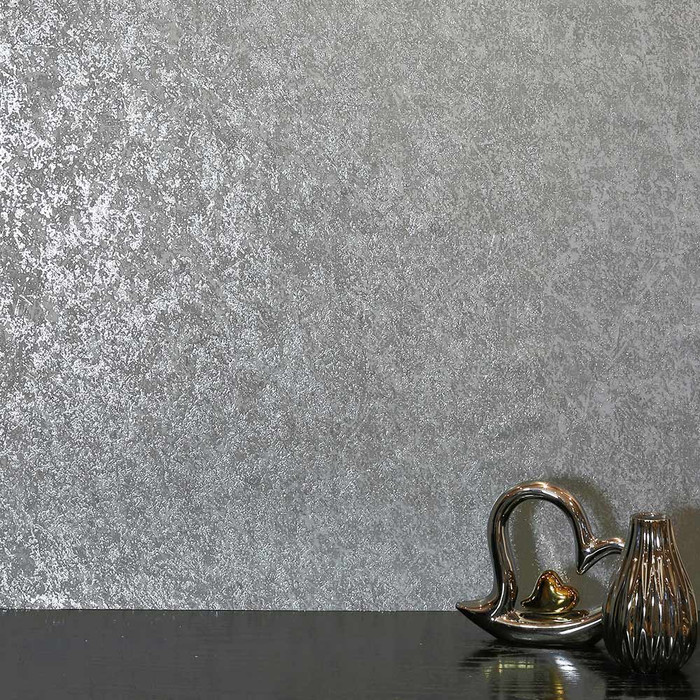 Arthouse Textured Kiss Foil Silver Wallpaper Image 3