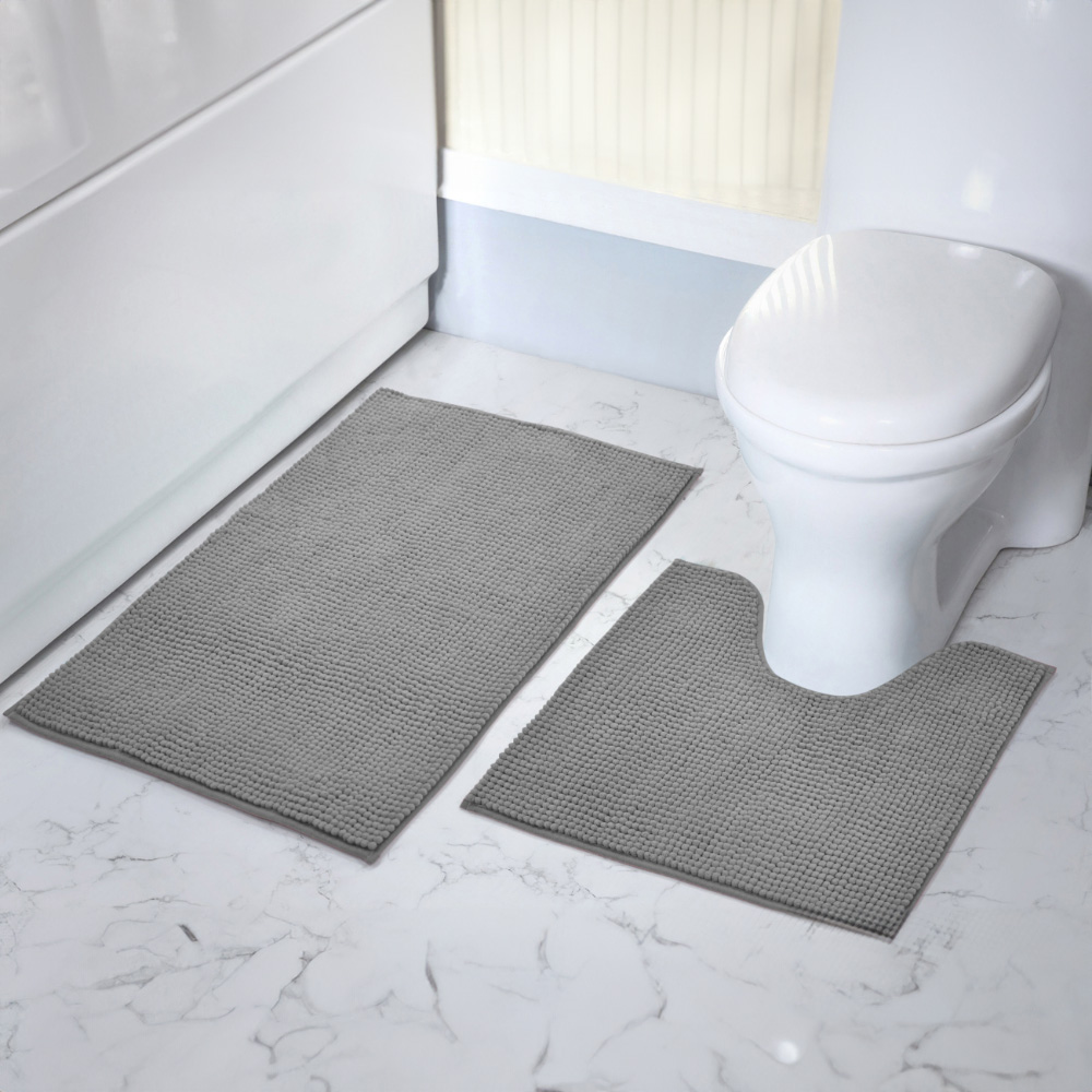 Mayfair Grey Shaggy Noodle Bath Mat 50 x 80cm Image 7