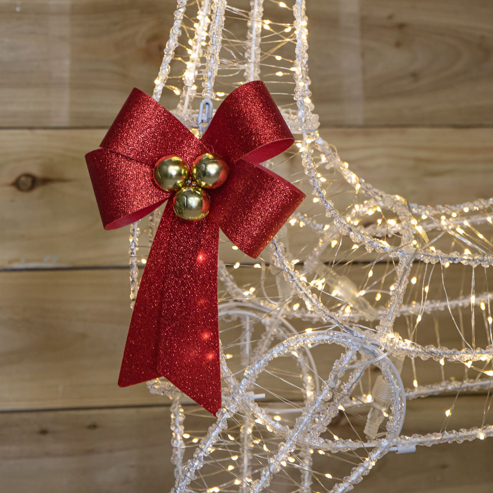 Samuel Alexander 940 Warm White LED Light-Up Acrylic Deer Christmas Decoration with Red Bow 148cm Image 7