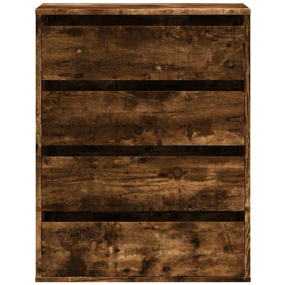 vidaXL 4 Drawer Smoked Oak Engineered Wood Chest of Drawers Image 4