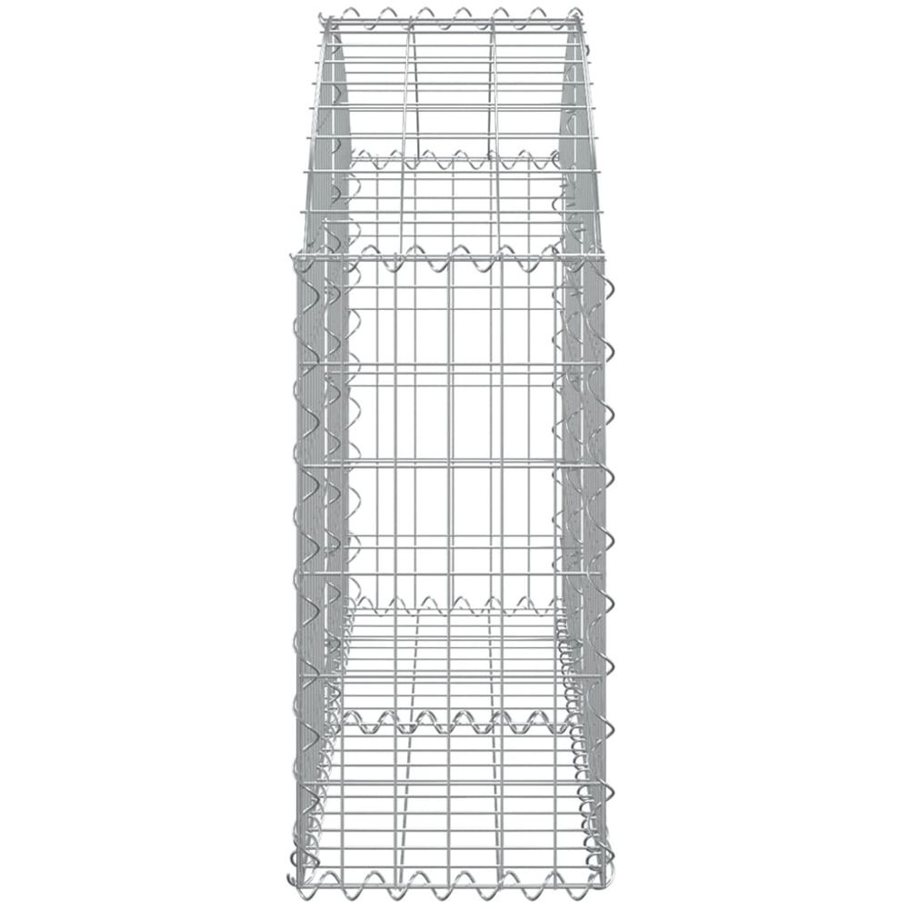 vidaXL Silver Galvanised Iron Arched Gabion Basket 100 x 30 x 60/80cm Image 3