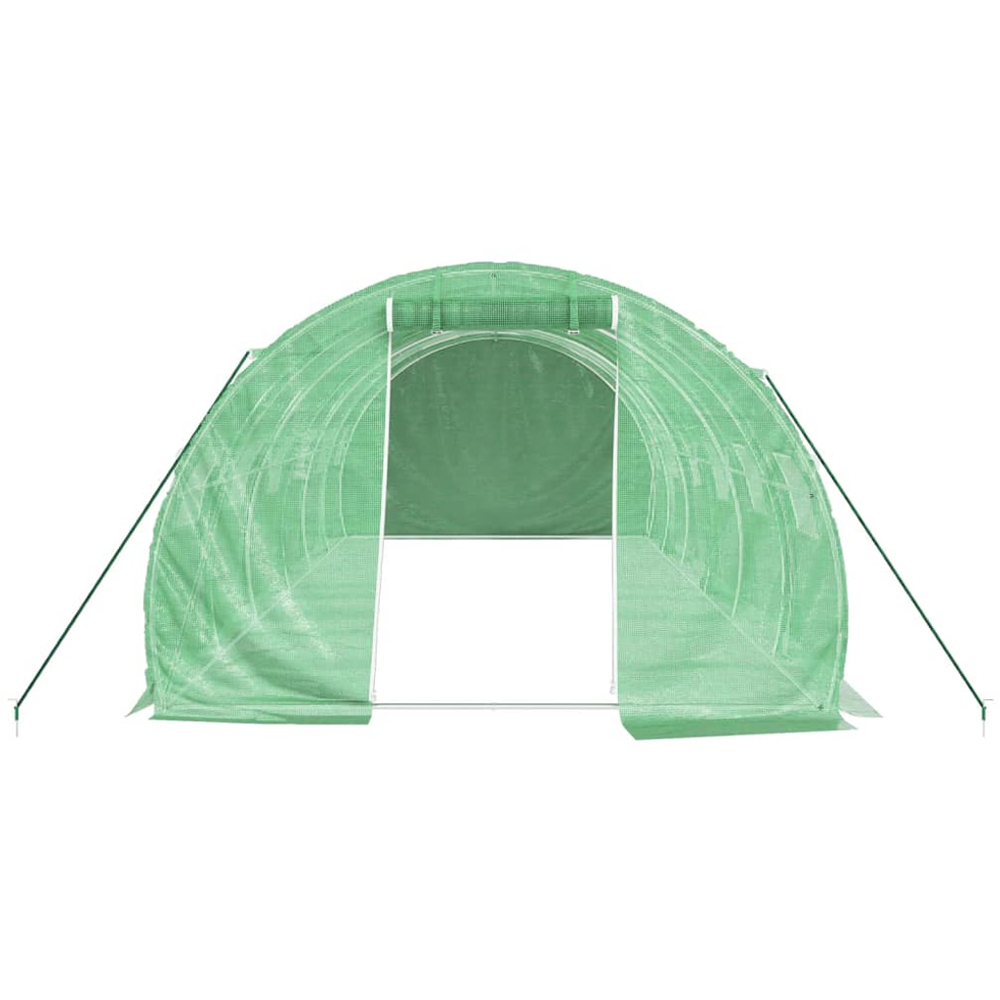 vidaXL Green Polyethylene Galvanised Steel Frame 19.6 x 9.8ft Greenhouse Image 3