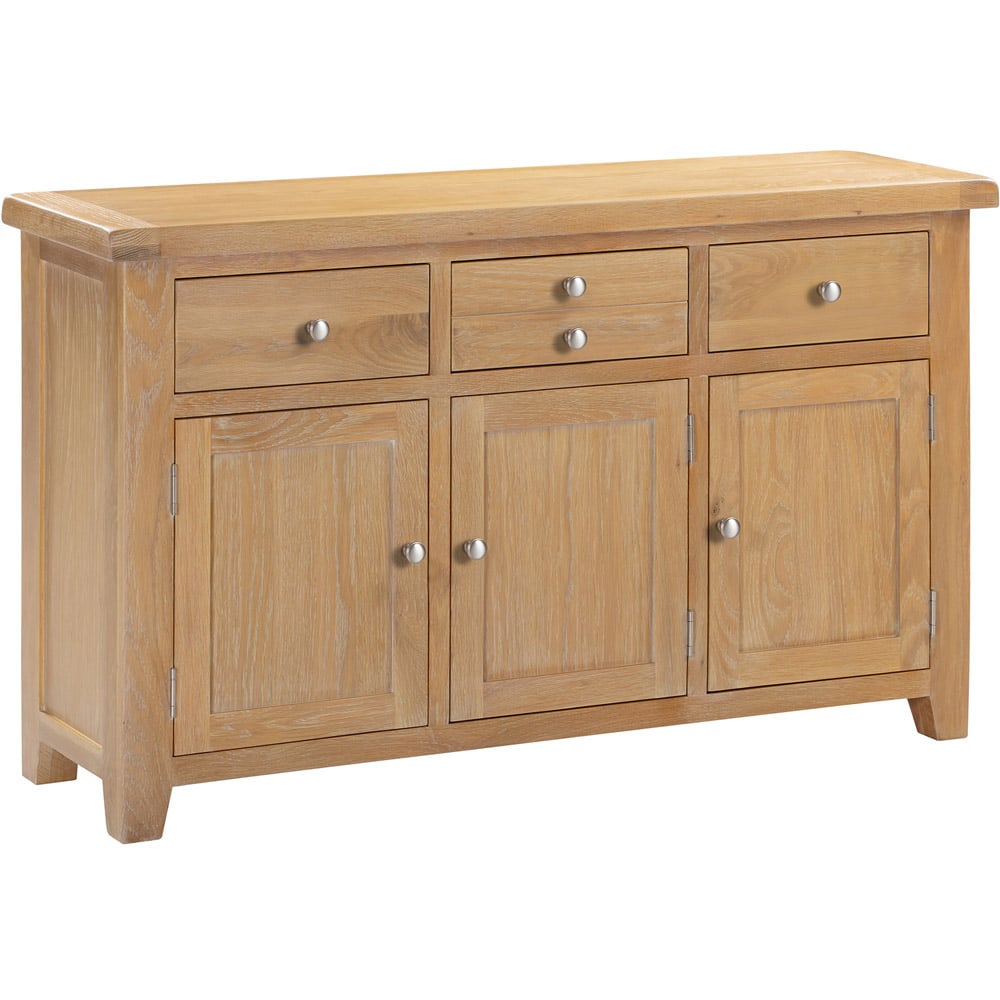 Seconique Windsor 3 Door 3 Drawer Natural Oak Sideboard Image 2