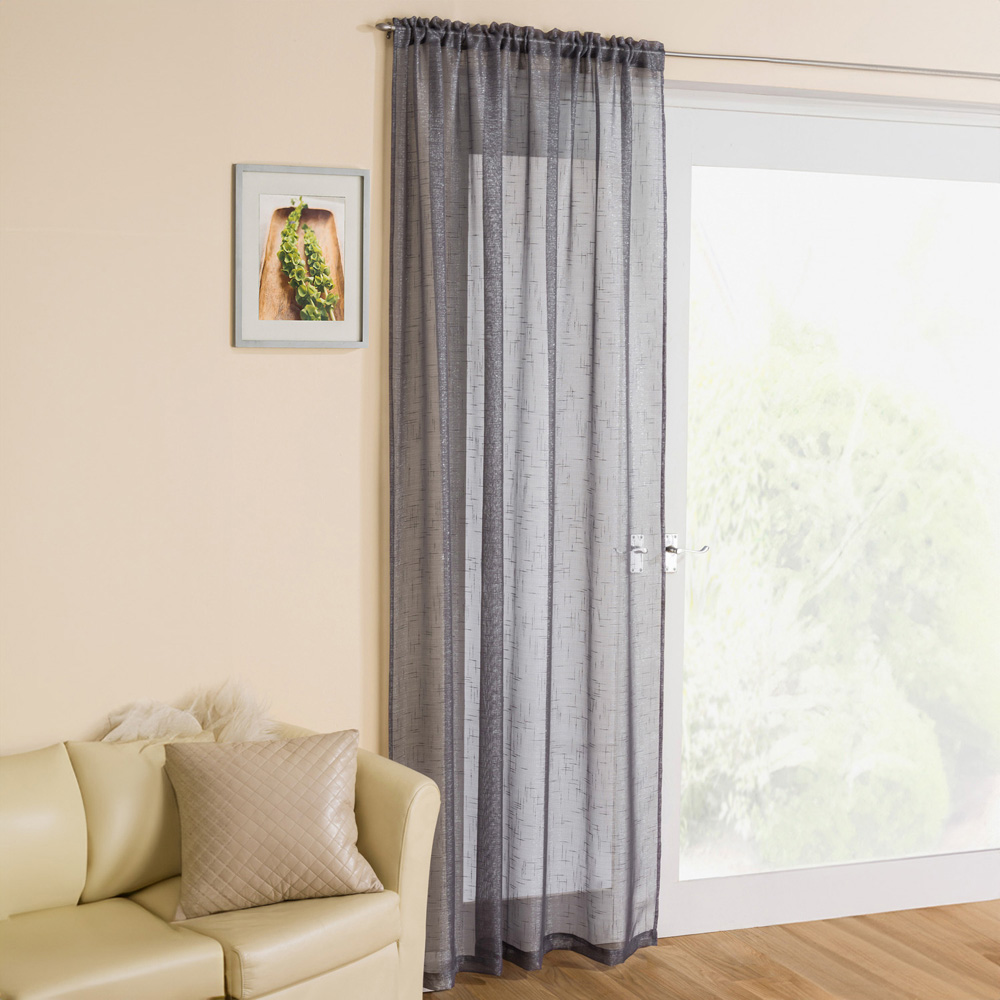 Casablanca Grey Panel Voile Curtain 183 x 138cm Image 1